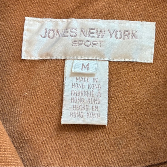 Jones New York Caramel Tan Brown Jacket with Corduroy Details - Picture 2 of 13